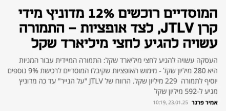  המוסדיים רוכשים 12% מדוניץ מידי קרן JTLV - דוניץ אלעד