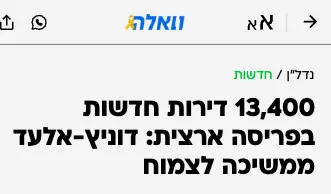 13,400 דירות חדשות בפריסה ארצית: דוניץ-אלעד ממשיכה לצמוח - דוניץ אלעד
